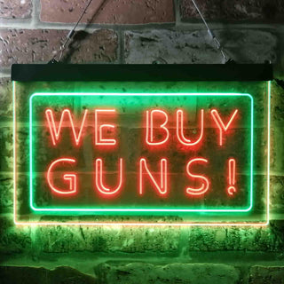 ADVPRO We Buy Gun Shop Display Dual Color LED Neon Sign st6-i1009 - Green & Red