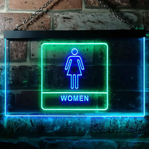 ADVPRO Women Toilet Restroom WC Display Dual Color LED Neon Sign st6-i1014 - Green & Blue