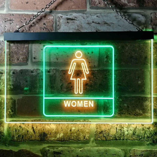 ADVPRO Women Toilet Restroom WC Display Dual Color LED Neon Sign st6-i1014 - Green & Yellow