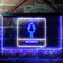 ADVPRO Women Toilet Restroom WC Display Dual Color LED Neon Sign st6-i1014 - White & Blue