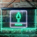 ADVPRO Women Toilet Restroom WC Display Dual Color LED Neon Sign st6-i1014 - White & Green