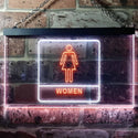 ADVPRO Women Toilet Restroom WC Display Dual Color LED Neon Sign st6-i1014 - White & Orange