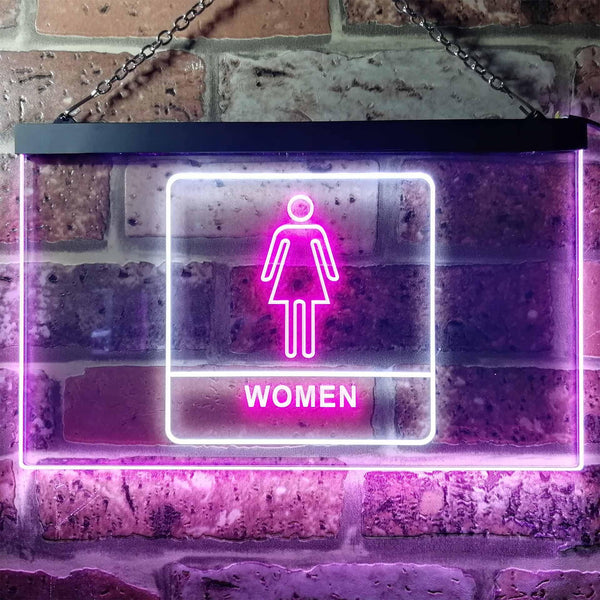 ADVPRO Women Toilet Restroom WC Display Dual Color LED Neon Sign st6-i1014 - White & Purple