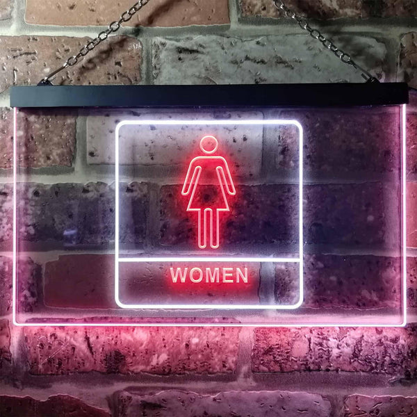 ADVPRO Women Toilet Restroom WC Display Dual Color LED Neon Sign st6-i1014 - White & Red