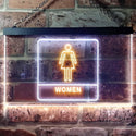 ADVPRO Women Toilet Restroom WC Display Dual Color LED Neon Sign st6-i1014 - White & Yellow