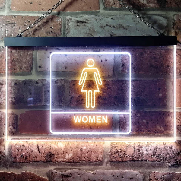 ADVPRO Women Toilet Restroom WC Display Dual Color LED Neon Sign st6-i1014 - White & Yellow