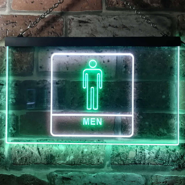 ADVPRO Men Toilet Restroom WC Display Dual Color LED Neon Sign st6-i1015 - White & Green