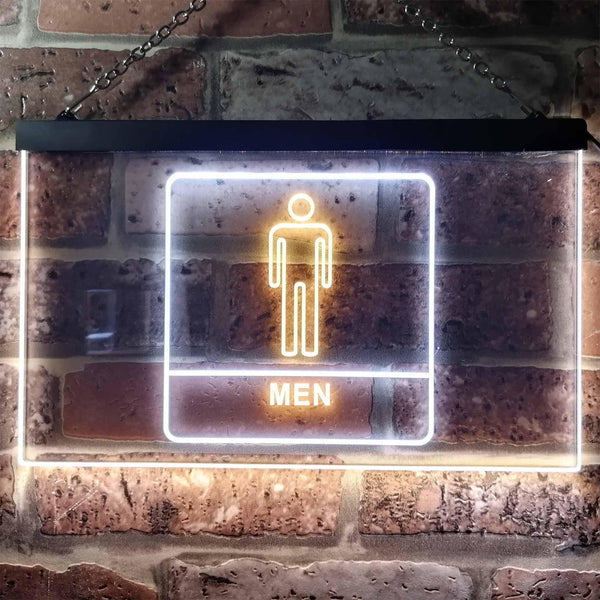 ADVPRO Men Toilet Restroom WC Display Dual Color LED Neon Sign st6-i1015 - White & Yellow