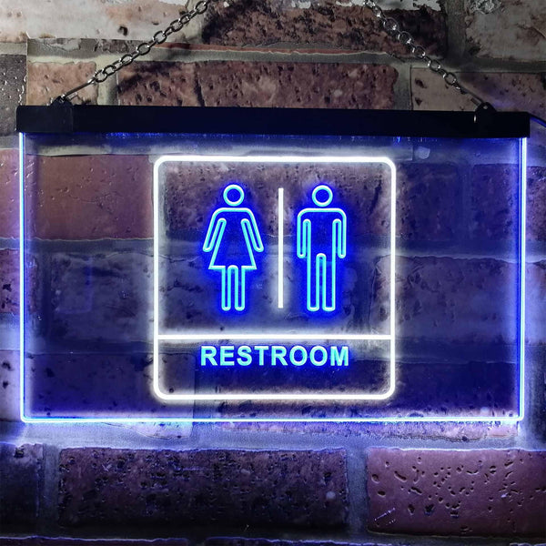 ADVPRO Men Women Toilet Restroom WC Dual Color LED Neon Sign st6-i1029 - White & Blue