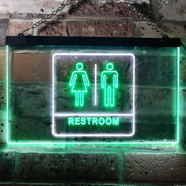 ADVPRO Men Women Toilet Restroom WC Dual Color LED Neon Sign st6-i1029 - White & Green