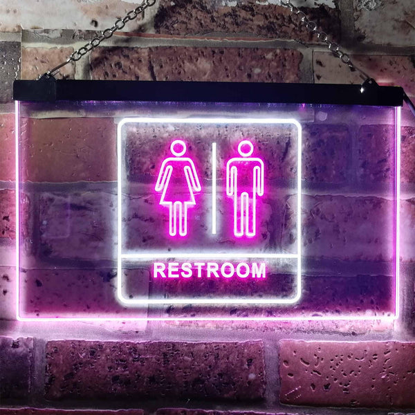 ADVPRO Men Women Toilet Restroom WC Dual Color LED Neon Sign st6-i1029 - White & Purple