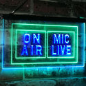 ADVPRO Mic Live On Air Studio Recording Display Dual Color LED Neon Sign st6-i1072 - Green & Blue