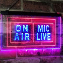 ADVPRO Mic Live On Air Studio Recording Display Dual Color LED Neon Sign st6-i1072 - Red & Blue