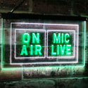 ADVPRO Mic Live On Air Studio Recording Display Dual Color LED Neon Sign st6-i1072 - White & Green