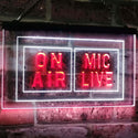 ADVPRO Mic Live On Air Studio Recording Display Dual Color LED Neon Sign st6-i1072 - White & Red
