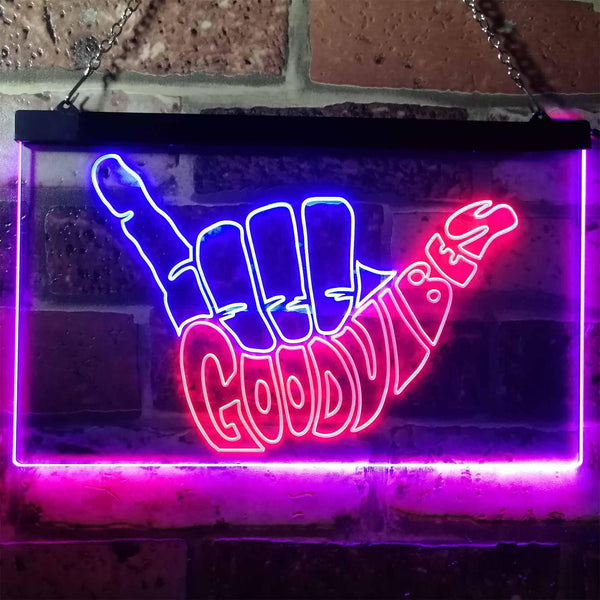 ADVPRO Good Vibes Only Hand Party Decoration Dual Color LED Neon Sign st6-i1076 - Red & Blue