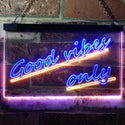 ADVPRO Good Vibes Only Wall Plaque Night Light Dual Color LED Neon Sign st6-i1077 - Blue & Yellow