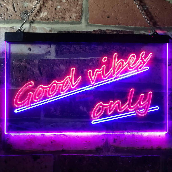 ADVPRO Good Vibes Only Wall Plaque Night Light Dual Color LED Neon Sign st6-i1077 - Red & Blue