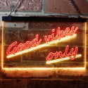 ADVPRO Good Vibes Only Wall Plaque Night Light Dual Color LED Neon Sign st6-i1077 - Red & Yellow