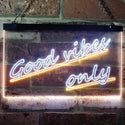 ADVPRO Good Vibes Only Wall Plaque Night Light Dual Color LED Neon Sign st6-i1077 - White & Yellow