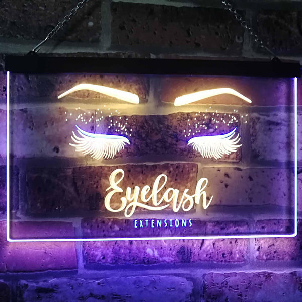 ADVPRO Eyelash Extension Beauty Salon Indoor Decoration Dual Color LED Neon Sign st6-i1089 - Blue & Yellow