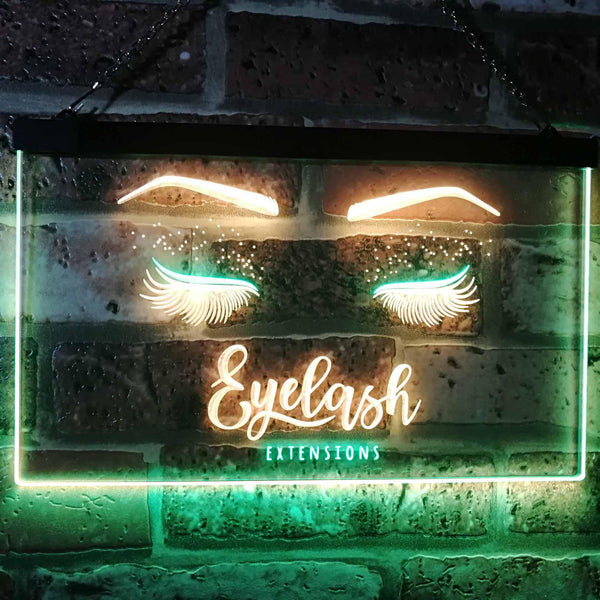 ADVPRO Eyelash Extension Beauty Salon Indoor Decoration Dual Color LED Neon Sign st6-i1089 - Green & Yellow