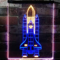 ADVPRO Space Shuttle Rocket Spacecraft  Dual Color LED Neon Sign st6-i1173 - Blue & Yellow