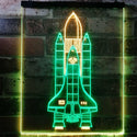 ADVPRO Space Shuttle Rocket Spacecraft  Dual Color LED Neon Sign st6-i1173 - Green & Yellow