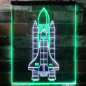 ADVPRO Space Shuttle Rocket Spacecraft  Dual Color LED Neon Sign st6-i1173 - White & Green