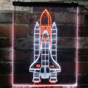 ADVPRO Space Shuttle Rocket Spacecraft  Dual Color LED Neon Sign st6-i1173 - White & Orange