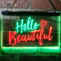ADVPRO Hello Beautiful Battling Cancers Support Dual Color LED Neon Sign st6-i1177 - Green & Red