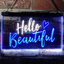 ADVPRO Hello Beautiful Battling Cancers Support Dual Color LED Neon Sign st6-i1177 - White & Blue