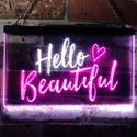 ADVPRO Hello Beautiful Battling Cancers Support Dual Color LED Neon Sign st6-i1177 - White & Purple