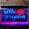 ADVPRO Hello Gorgeous Support Women Dual Color LED Neon Sign st6-i1178 - Blue & Red