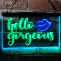 ADVPRO Hello Gorgeous Support Women Dual Color LED Neon Sign st6-i1178 - Green & Blue