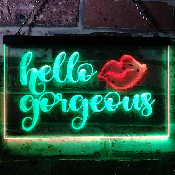 ADVPRO Hello Gorgeous Support Women Dual Color LED Neon Sign st6-i1178 - Green & Red
