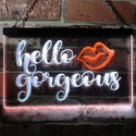 ADVPRO Hello Gorgeous Support Women Dual Color LED Neon Sign st6-i1178 - White & Orange