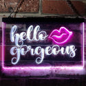 ADVPRO Hello Gorgeous Support Women Dual Color LED Neon Sign st6-i1178 - White & Purple