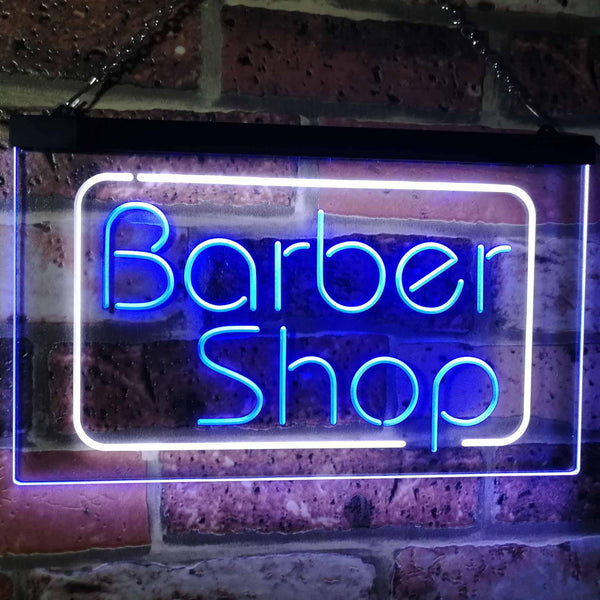 ADVPRO Barber Shop Hair Cut Walk in Welcome Display Dual Color LED Neon Sign st6-i2005 - White & Blue