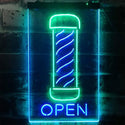 ADVPRO Barber Pole Hair Cut Salon Open Display  Dual Color LED Neon Sign st6-i2006 - Green & Blue