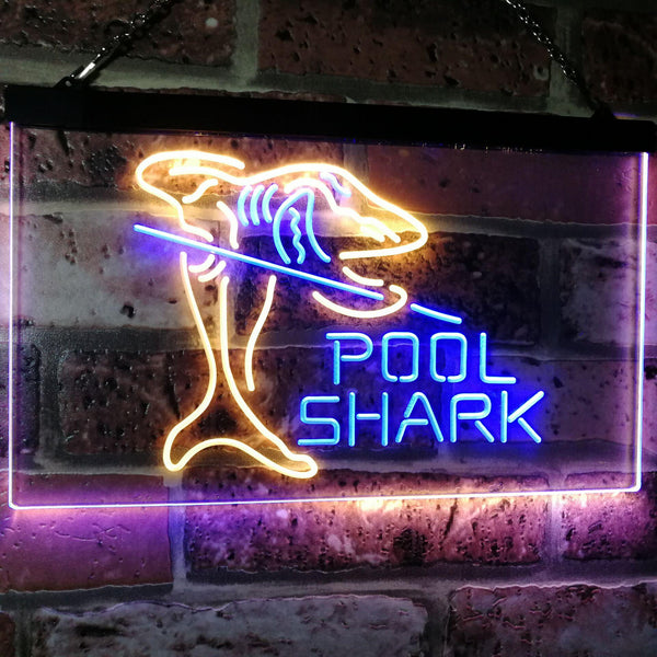 ADVPRO Pool Shark Snooker Pool Room Man Cave Gift Dual Color LED Neon Sign st6-i2009 - Blue & Yellow