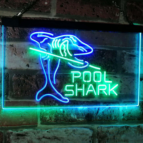 ADVPRO Pool Shark Snooker Pool Room Man Cave Gift Dual Color LED Neon Sign st6-i2009 - Green & Blue