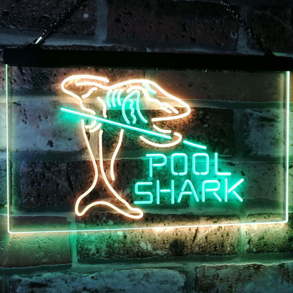 ADVPRO Pool Shark Snooker Pool Room Man Cave Gift Dual Color LED Neon Sign st6-i2009 - Green & Yellow