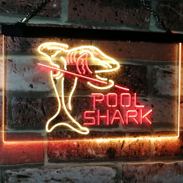 ADVPRO Pool Shark Snooker Pool Room Man Cave Gift Dual Color LED Neon Sign st6-i2009 - Red & Yellow