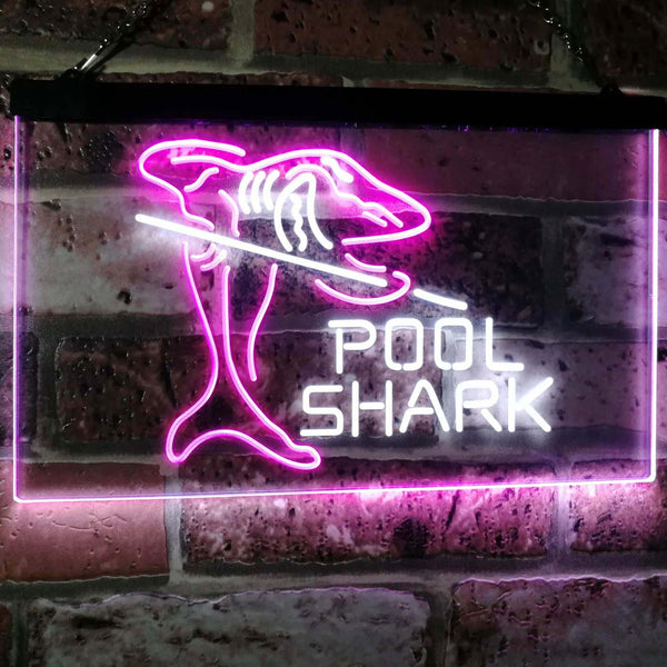 ADVPRO Pool Shark Snooker Pool Room Man Cave Gift Dual Color LED Neon Sign st6-i2009 - White & Purple