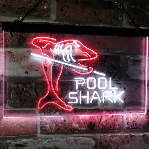 ADVPRO Pool Shark Snooker Pool Room Man Cave Gift Dual Color LED Neon Sign st6-i2009 - White & Red