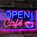 ADVPRO Cafe Open Coffee Kitchen Decoration Bar Beer Dual Color LED Neon Sign st6-i2011 - Red & Blue