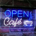 ADVPRO Cafe Open Coffee Kitchen Decoration Bar Beer Dual Color LED Neon Sign st6-i2011 - White & Blue