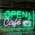 ADVPRO Cafe Open Coffee Kitchen Decoration Bar Beer Dual Color LED Neon Sign st6-i2011 - White & Green