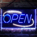 ADVPRO Open Wall Decor Shop Business Dual Color LED Neon Sign st6-i2030 - White & Blue